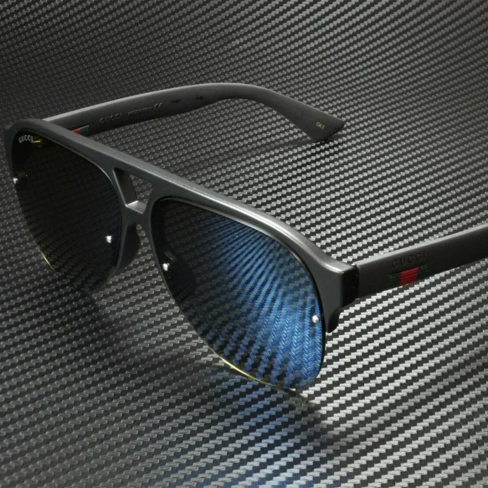 Gucci Men's Black Aviator Sunglasses